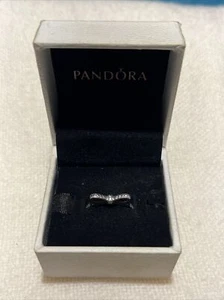 Pandora Sterling Silver Bow Ring 925 ALE Size 6 W/Box~ESTATE JEWELRY - Picture 1 of 7