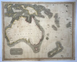 NEW HOLLAND and ASIATIC ISLES 1814 THOMSON VERY LARGE ANTIQUE MAP - Picture 1 of 7