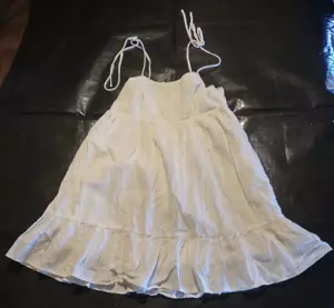 LuLu's Dreamgirl White Pleated Tie-Shoulder Babydoll Mini Dress - Picture 1 of 4