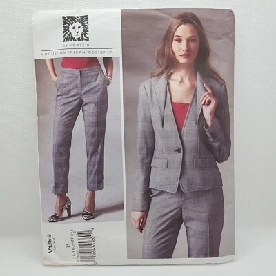 Vogue 1388 Anne Klein Designer Jacket Pants Sewing Pattern Size 16-24 Uncut - Image 1 of 4