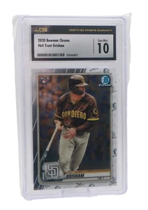 2020 Bowman Chrome Trent Grisham Rookie CSG 10 Padres RC #64 B1A - Picture 1 of 2