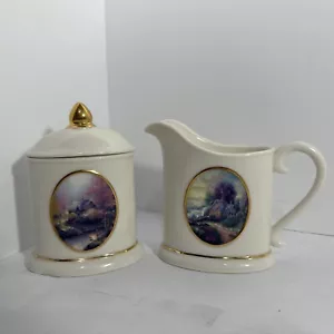 Thomas Kinkade ~ Juego de azúcar y crema de AVON (no tiene cuchara) - Imagen 1 de 19