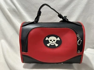 PET FLYS Happy Skull Airline Approved Travel Carrier Red Black - Picture 1 of 14
