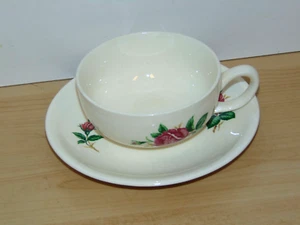 Vintage Paden City Red Rose Cup & Saucer-VG Condition-No Chips or Crazing - Picture 1 of 3