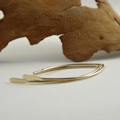 Alambres para pendientes rellenos de oro - Alambres para pendientes de aro - Ganchos para oreja de paleta - Martillados Foto 1 de 4