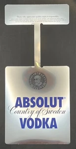 Absolut Vodka, 80 Proof - Mylar Shiny Shelf Dangler Display Sign - New Old Stock - Bild 1 von 8