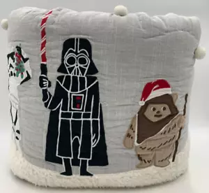 Pottery Barn Kids Star Wars Holiday Cotton Quilt Full Queen Gray Multi 86"sq #1C - Picture 1 of 7