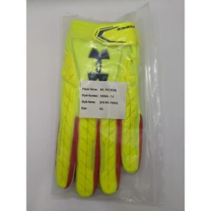 Under Armour NFL Pro Bowl Gloves Fierce Receiver Football Neon Yellow 4XL - Picture 1 of 7