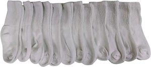 12 PK of Yacht & Smith Kids Premium Cotton Crew Socks White 4-6 - Boys - Picture 1 of 5