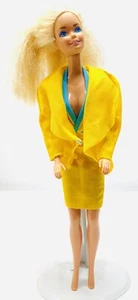 MATTEL BARBIE Doll Blonde Hair Blue Eyes 3 Piece Yellow Outfit 12"Tall Free Ship - Bild 1 von 12