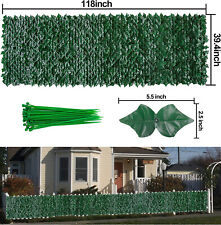 118" x 39" Artificial Faux Ivy Palm Leaf Privacy Fence Panel Screen Hedge Decor