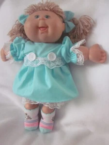 CPK doll clothes/16-18 inch/mint green dress/bloomers/hair bows - Picture 1 of 2