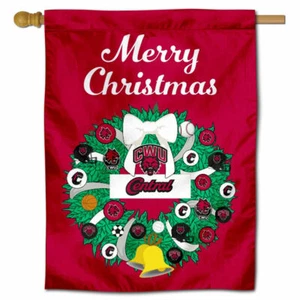 Central Washington University Happy Holidays Christmas Decorative House Flag - Picture 1 of 3