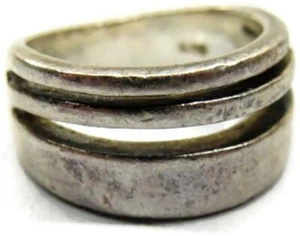 Anello Argento Sterling 925 taglia 4,5 Rage Unico Doppio Taglio Largo Argento Sterling 925 Vintage - Foto 1 di 12