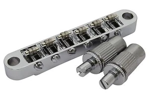 Roller Bridge Tune-o-Matic for Epiphone guitars w/ m8 threaded posts - Chrome - Picture 1 of 4