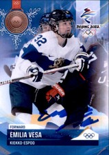 Emilia Vesa Signed 2022 By Beijing Olympics Womens Hockey Card Team Finland