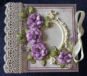 Handarbeit Album mit herzlichen Regentropfen auf Rosen Papier Sammlung - Bild 1 von 21
