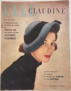 ELLE CLAUDINE Magazine n°147 du 14 Septembre 1948 ancienne revue de mode couture - Picture 1 of 3