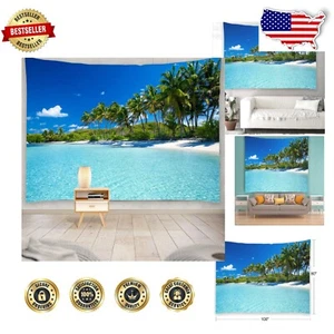 Vibrant 108x80 Inch Tropical Beach Tapestry - Easy Hanging & Multipurpose Use - Picture 1 of 8