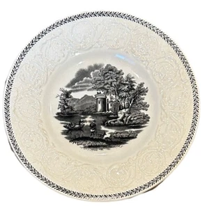 Rare Wedgwood Etruria TORBAY BLACK Cream Single Dessert Plate- England 6 1/2" - Picture 1 of 7