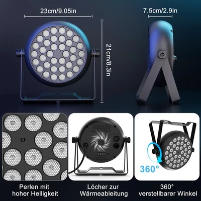 36LED RGB Stage Lighting PAR Light DMX Beam Party For DJ Disco Light - Image 1 of 4