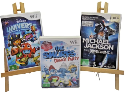 Nintendo Wii Games Michael Jackson Experience Smurfs Dance Party Disney Universe - Image 1 of 4