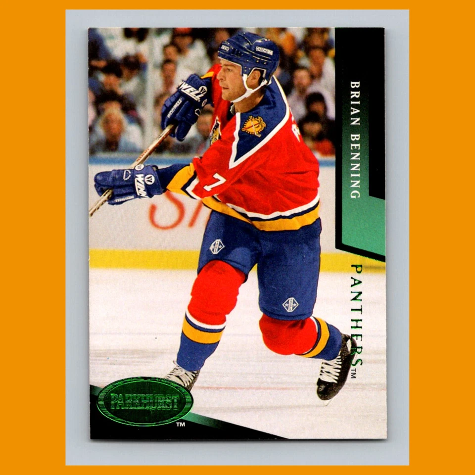 Brian Benning #343 1993 Parkhurst Emerald Ice Florida Panthers Hockey Card NHL - Image 1 of 3