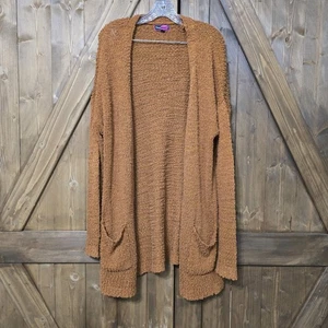 Sag was? Damen 2x Strickjacke vorne offen rostbraun Strick Langarm Taschen - Bild 1 von 3