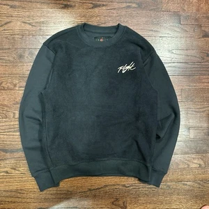 Jordan Sweater Mens Large Black Flight Heritage Crew Jumpman Pullover Sweatshirt - Picture 1 of 2