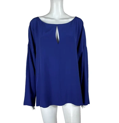 Blusa Top LAFAYETTE 148 NUEVA YORK 100 % Seda Azul Talla Grande 2XL XXL - NTSF Foto 1 de 4