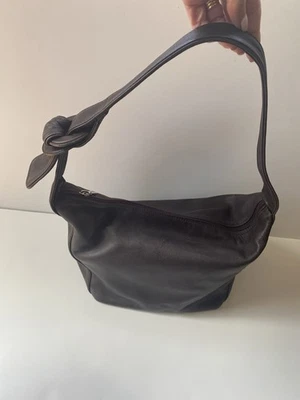 Bolso de hombro de cuero marrón Marco Buggiani vintage con detalle de hebilla Foto 1 de 4