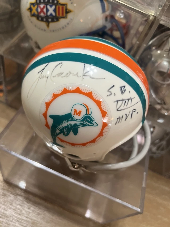 拉里·克森卡签名亲笔签名海豚迷你头盔 - 无真品证明 — 第 1/3 张图片