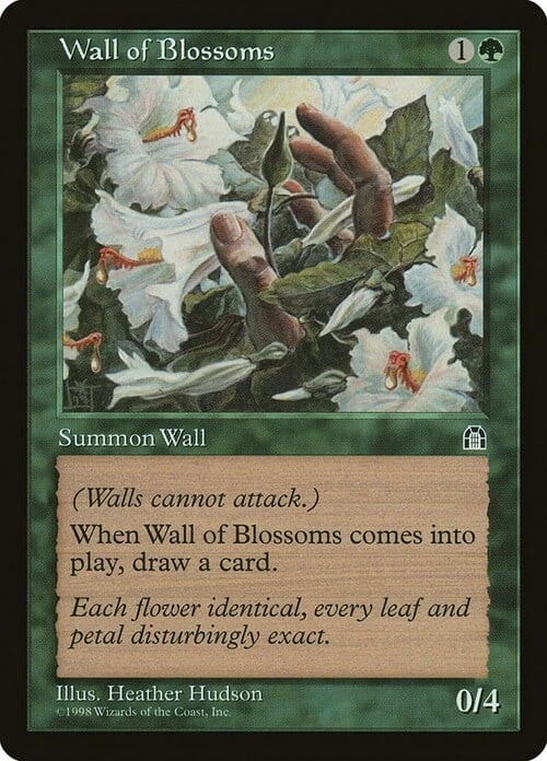 Magic The Gathering MTG WALL OF BLOSSOMS Stronghold NM Near Mint - Image 1 of 1