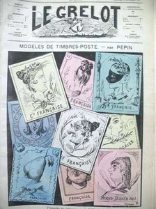 TIMBRES POSTE FRANÇAISE CARICATURE DESSIN JOURNAL SATIRIQUE LE GRELOT 1875 - Bild 1 von 1
