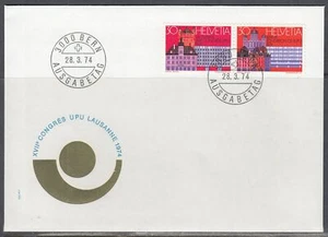 Switzerland Scott 589-90 FDC - UPU Centennial - Picture 1 of 1