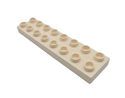 Lego DUPLO White Thin Base Plate 2x8x1 Block Brick Replacement - Image 1 of 2