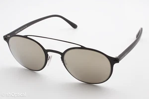 Giorgio Armani AR6041 3001/5A Mens Pilot Mirrored Sunglasses Frames Black 49mm - Picture 1 of 8