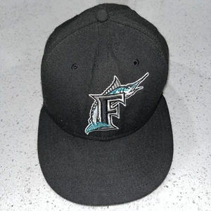 Vintage Florida Marlins New Era Pro Fitted Baseball Hat Size 7 1/4 USED - Picture 1 of 7