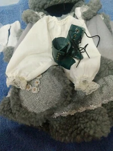 Hermoso Conjunto Completo Ropa Muñeca Gris Invierno 16" - Imagen 1 de 9