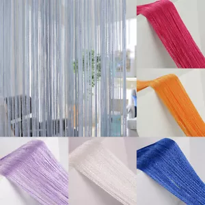 Heavy Weight String Curtains 100x200cm Fly Screen Room Door Divider Window Blind - Picture 1 of 38