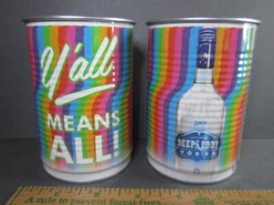 Deep Eddy Vodka Y'all Means All! LGBTQ Tin Cup Cans PAIR Drink Rainbow Pride - Picture 1 of 6