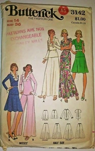Butterick Top, Rock & Hose Muster 3142, Größe 14 Misses, Brustumfang 36" - Schnitt - Bild 1 von 1