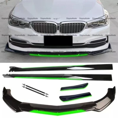 Front Bumper Lip 86" Side Skirt Black Green for BMW 118i 120i 128i Series - Image 1 of 4