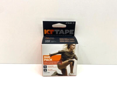 NUEVO KT Tape Duo Pack Original Algodón Sintético Pro Jet Negro 20 Tiras Foto 1 de 4