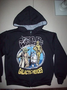 Boys Star Wars Galactic Heroes Zip Front Hoodie Sweatshirt Size 5/6 - Picture 1 of 4