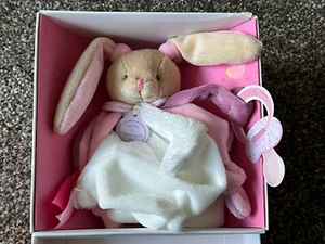 Doudou et Compagnie Pettorina Coniglio Rosa Viola Giocattolo Morbido Peluche Carino Manichino Clip - Foto 1 di 2