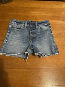 GAP Kids Girls Denim Stretch High Rise Shorts Size 7 Adjustable Waist Jean - Picture 1 of 4