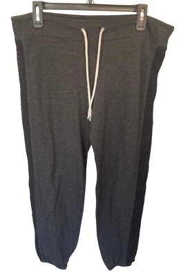 Monrow Womens Pull On Joggers Black Size Medium Eyelet Stripe On Sides - Image 1 of 4