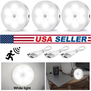 3Pcs LED Wireless Motion Sensor Night Light Wall Cabinet Closet Stair Lamp Home - Picture 1 of 12