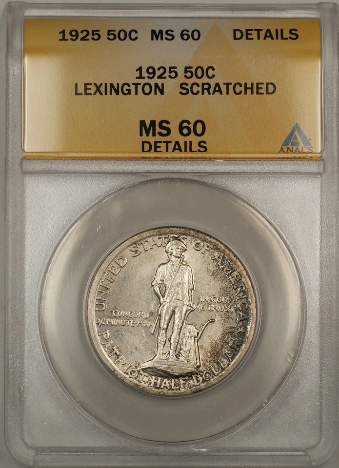 1925 Lexington Silver Half Dollar ANACS MS-60 Details Scratched (Better Coin) - Image 1 of 1